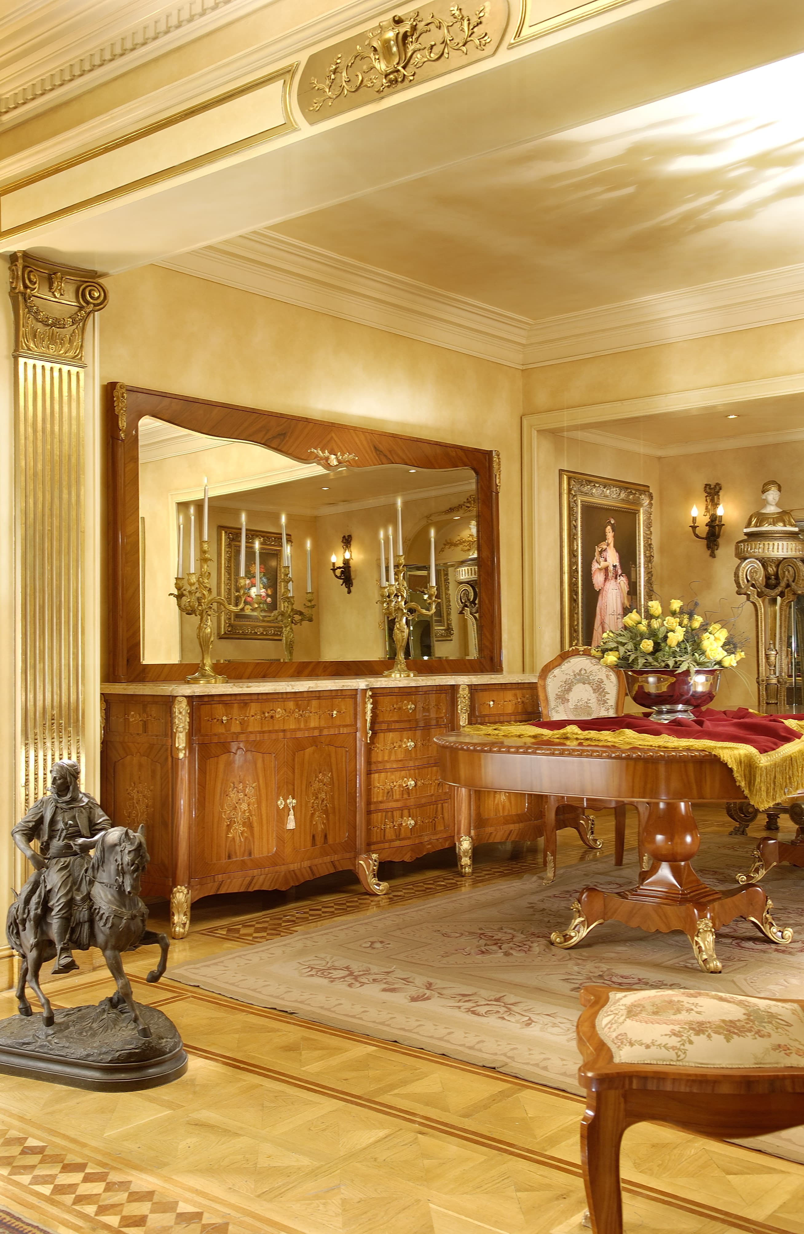 Royal Classic Dining Room Set with Marquetry & Gilt Bronze