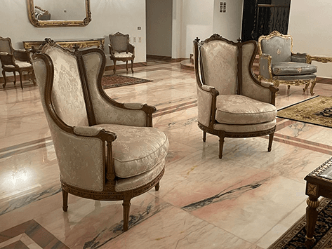 Restored Classic Wingback Armchairs - Cream & Wood Edition